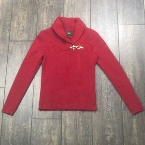 Ralph Lauren Ribbed Red Sweater with buckle